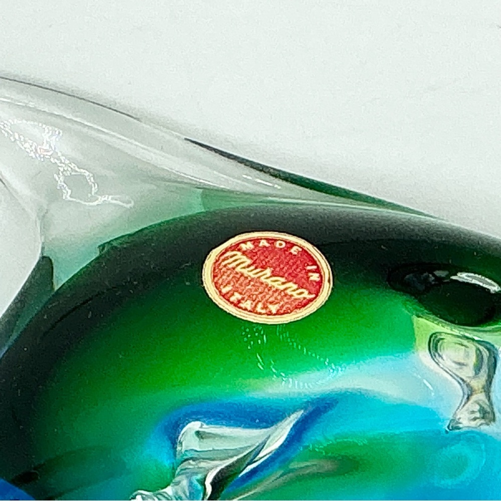 Vintage Murano Art Glass Dolphin | Blue, Green & Clear Glass | Sea & Ocean Life - Picture 7 of 7